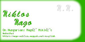 miklos mago business card